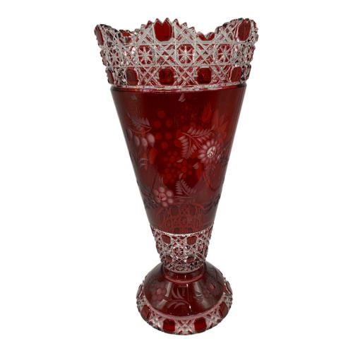 Meissener Bleikristall (マイセンクリスタル) フラワーベース マイセンフラワーレッド  @★