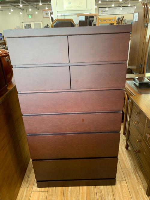 加藤木工 (カトウモッコウ) ハイチェスト75 ダークブラウン IDC取扱 6段 ナラ モエ