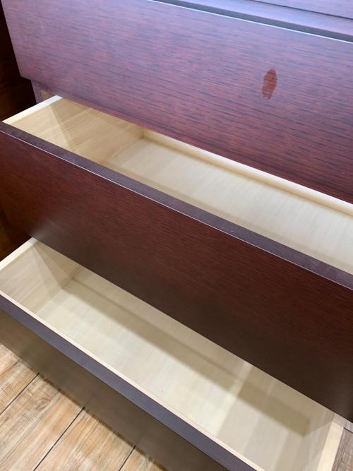 加藤木工 (カトウモッコウ) ハイチェスト75 ダークブラウン IDC取扱 6段 ナラ モエ