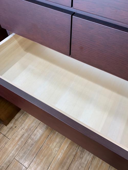 加藤木工 (カトウモッコウ) ハイチェスト75 ダークブラウン IDC取扱 6段 ナラ モエ