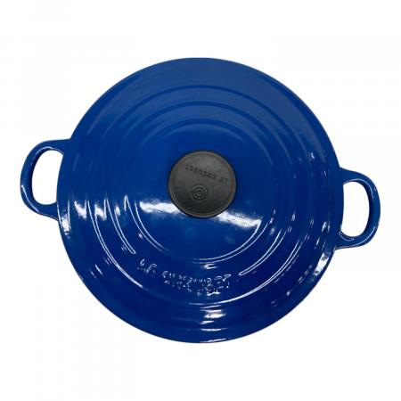 LE CREUSET (ルクルーゼ) 両手鍋 24cm ブルー ココット・ロンド