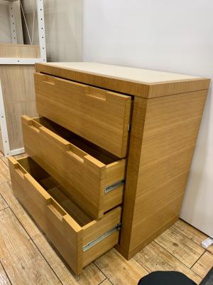 3段チェスト ナチュラル×グレー