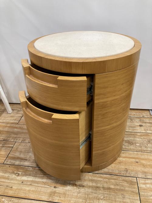 ラウンドナイトチェスト ナチュラル×グレー