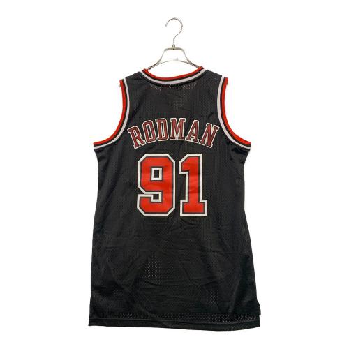 MITCHELL & NESS (ミッチェルアンドネス) メッシュタンクトップ CHICAGO BULLS DENNIS RODMAN 91番 メンズ SIZE M ブラック×レッド