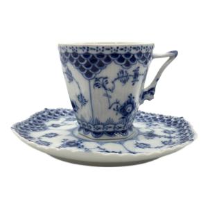 ROYAL COPENHAGEN (ロイヤル・コペンハーゲン) コーヒーカップ&ソーサー 顔付き ブルーフルーテッド・フルレース