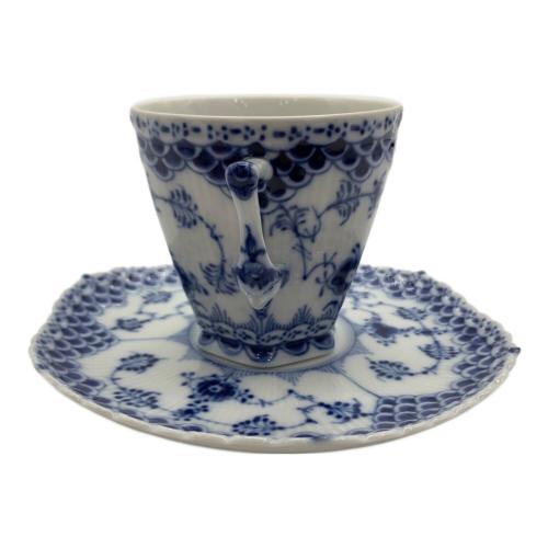 ROYAL COPENHAGEN (ロイヤル・コペンハーゲン) コーヒーカップ&ソーサー 顔付き ブルーフルーテッド・フルレース