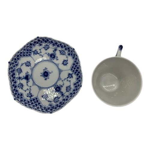 ROYAL COPENHAGEN (ロイヤル・コペンハーゲン) コーヒーカップ&ソーサー 顔付き ブルーフルーテッド・フルレース