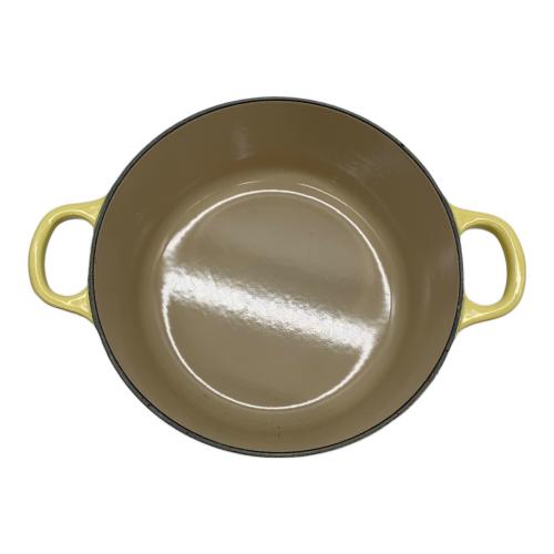 LE CREUSET (ルクルーゼ) 両手鍋 SIZE 22cm イエロー ココット・ロンド