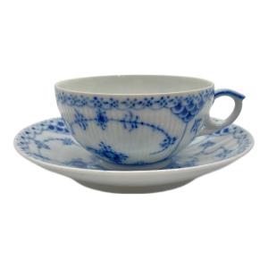 ROYAL COPENHAGEN (ロイヤル・コペンハーゲン) ティーカップ&ソーサー ブルーフルーテッド・ハーフレース