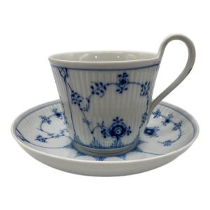 ROYAL COPENHAGEN (ロイヤル・コペンハーゲン) カップ&ソーサー ハイハンドル ブルーフルーテッド・プレイン