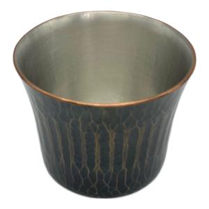 玉川堂 (ギョクセンドウ) ぐい呑み 鎚起銅器 縞打紫金色 60ml