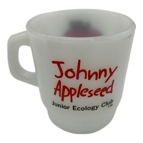 ファイヤーキングマグ『Johnny Appleseed』 2個セット Fire King (ファイヤーキング) マグカップ ミルクガラス JOHNNY