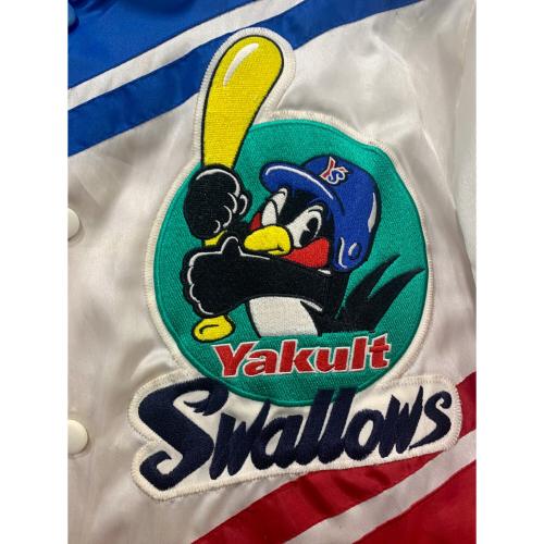 東京ヤクルトスワローズ 応援グッズ 古着　スタジャン Mサイズ ブルーホワイト×レッド
