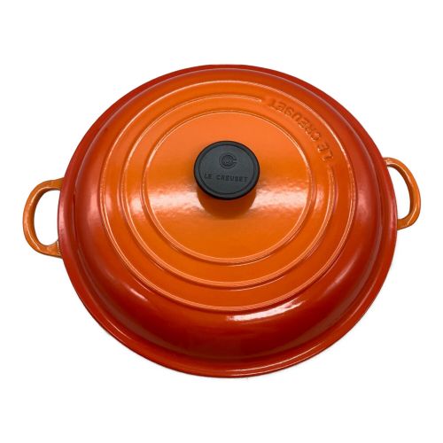 LE CREUSET (ルクルーゼ) 両手鍋 30cm オレンジ ビュッフェ・キャセロール