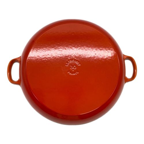 LE CREUSET (ルクルーゼ) 両手鍋 30cm オレンジ ビュッフェ・キャセロール