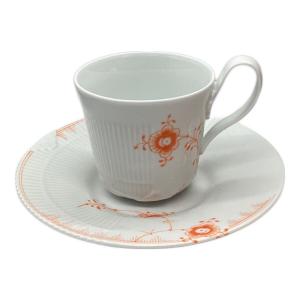 ROYAL COPENHAGEN (ロイヤル・コペンハーゲン) ティーカップ&ソーサー ホワイト×オレンジ カラーエレメンツ