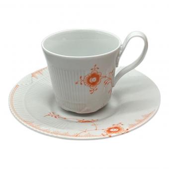 ROYAL COPENHAGEN (ロイヤル・コペンハーゲン) ティーカップ&ソーサー ホワイト×オレンジ カラーエレメンツ