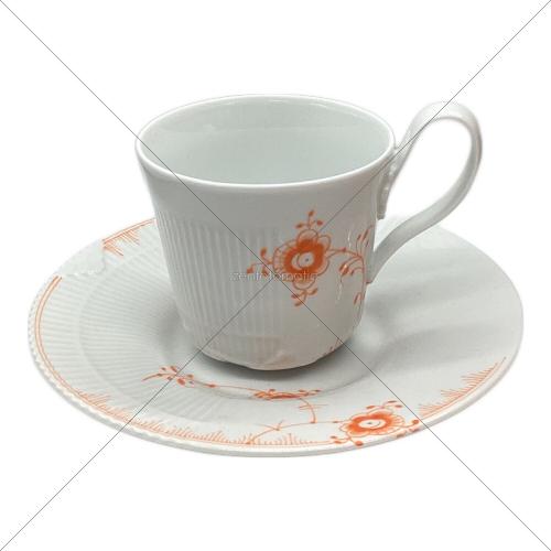ROYAL COPENHAGEN (ロイヤル・コペンハーゲン) ティーカップ&ソーサー ホワイト×オレンジ カラーエレメンツ