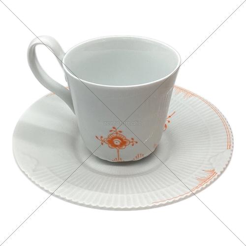 ROYAL COPENHAGEN (ロイヤル・コペンハーゲン) ティーカップ&ソーサー ホワイト×オレンジ カラーエレメンツ