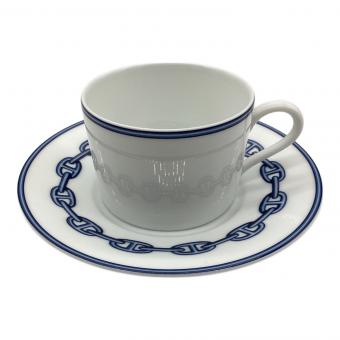 HERMES (エルメス) カップ&ソーサー 茶渋有 シェーヌダンクル