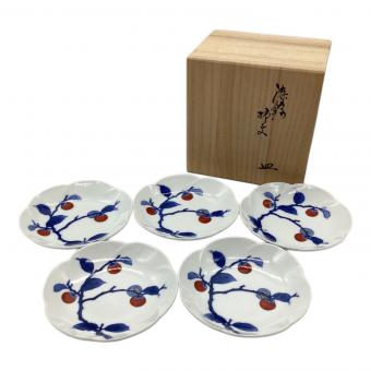 酒井田柿右衛門 (サカイダカキエモン) 柿文飾皿 共箱付 5Pセット