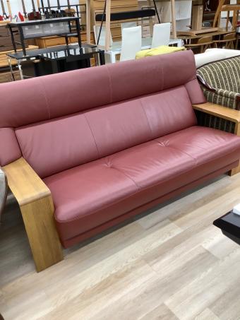 karimoku (カリモク) 3人掛けソファー レッド×ブラウン W15003 ダンテ