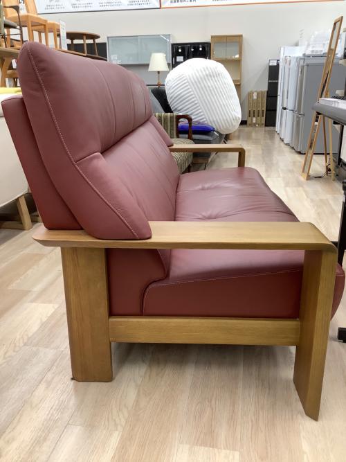 karimoku (カリモク) 3人掛けソファー レッド×ブラウン W15003 ダンテ