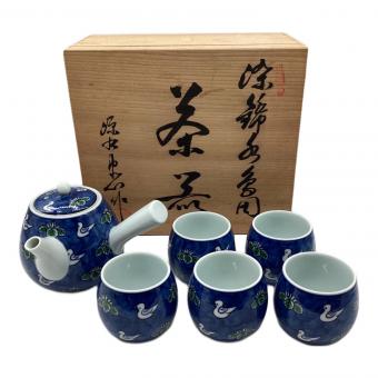 源右衛門窯 (ゲンエモンガマ) 茶器セット 染錦水鳥図