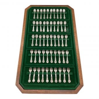 フランクリン・ミント (-) ミニチュアスプーンセット 50州フラワー スターリングシルバー