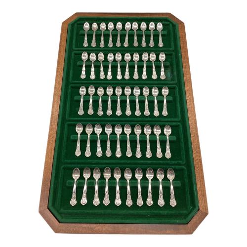 フランクリン・ミント (-) ミニチュアスプーンセット 50州フラワー スターリングシルバー