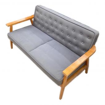 2人掛けソファー グレー×ブラウン