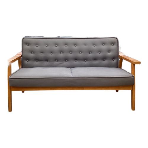 2人掛けソファー グレー×ブラウン