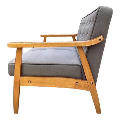 2人掛けソファー グレー×ブラウン