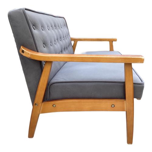 2人掛けソファー グレー×ブラウン