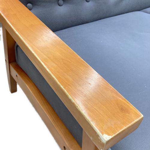 2人掛けソファー グレー×ブラウン