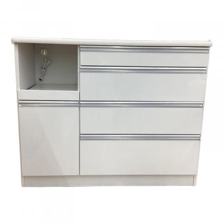 国産 山清工業 キッチンカウンター、キッチンボード、幅119cm Used 山清工業 (サンセイコウギョウ) キッチンカウンター ホワイト