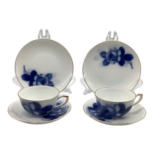 大倉陶園 (オオクラトウエン) ティーセット オールドブルーローズ(8211) カップ&ソーサー2P・プレート2Pセット