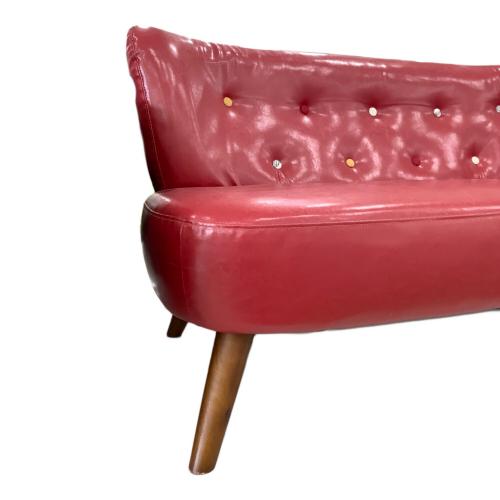 2人掛けソファー レッド 革