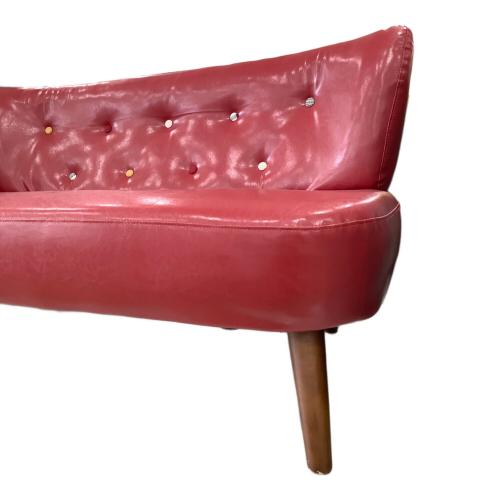 2人掛けソファー レッド 革