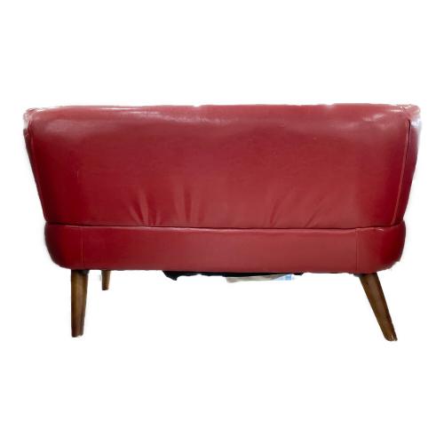 2人掛けソファー レッド 革