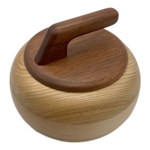 カーリング型印鑑ケース 天然木