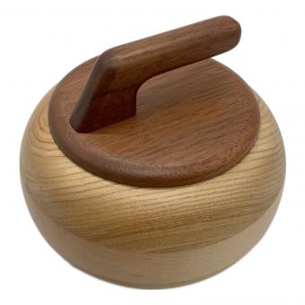 カーリング型印鑑ケース 天然木