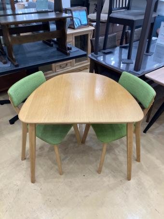 B-COMPANY ダイニング3点セット 315 ナチュラル×グリーン PINGU