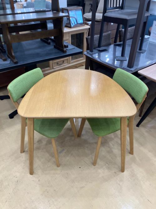 B-COMPANY ダイニング3点セット 315 ナチュラル×グリーン PINGU