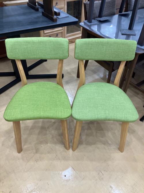 B-COMPANY ダイニング3点セット 315 ナチュラル×グリーン PINGU