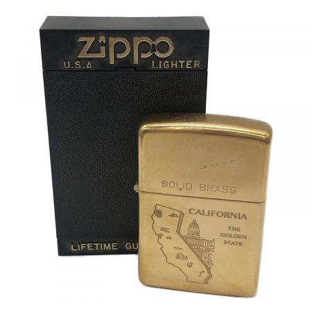 ZIPPO (ジッポ) オイルライター CALIFORNIA THE GOLDEN STATE SOLID BRASS 1990 未着火品