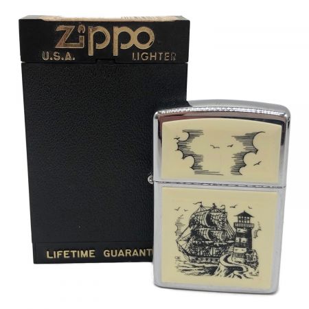 ZIPPO (ジッポ) オイルライター 1992年製 SCRIMSHAW SHIP 未着火品