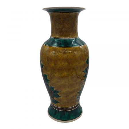 九谷焼 (クタニヤキ) 花瓶 石盛造 角福 全高約43cm