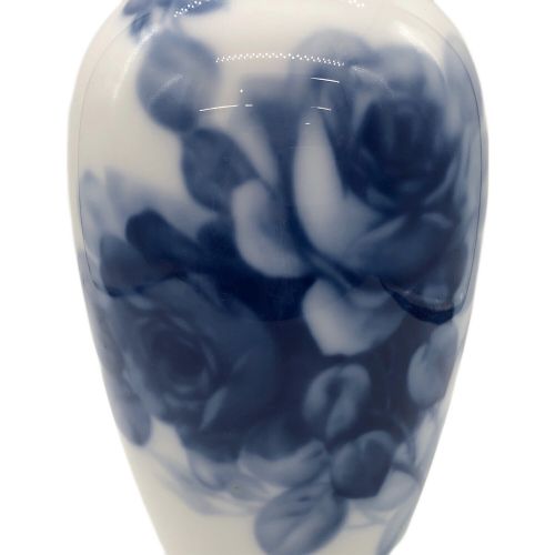 大倉陶園 (オオクラトウエン) 花瓶 2A/8011 23cm ブルーローズ 未使用品