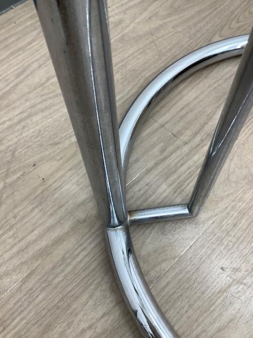 ClassiCon (クラシコン) サイドテーブル シルバー 160 ガラス天板 アイリーン